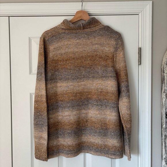 J. Jill Wearever Collection Funnel-neck Sweater Soft Toffee Multi Brown Tan L - Picture 8 of 8